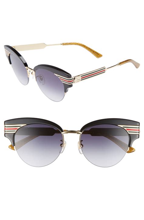 gucci 53mm cat eye sunglasses|gucci round cat eye sunglasses.